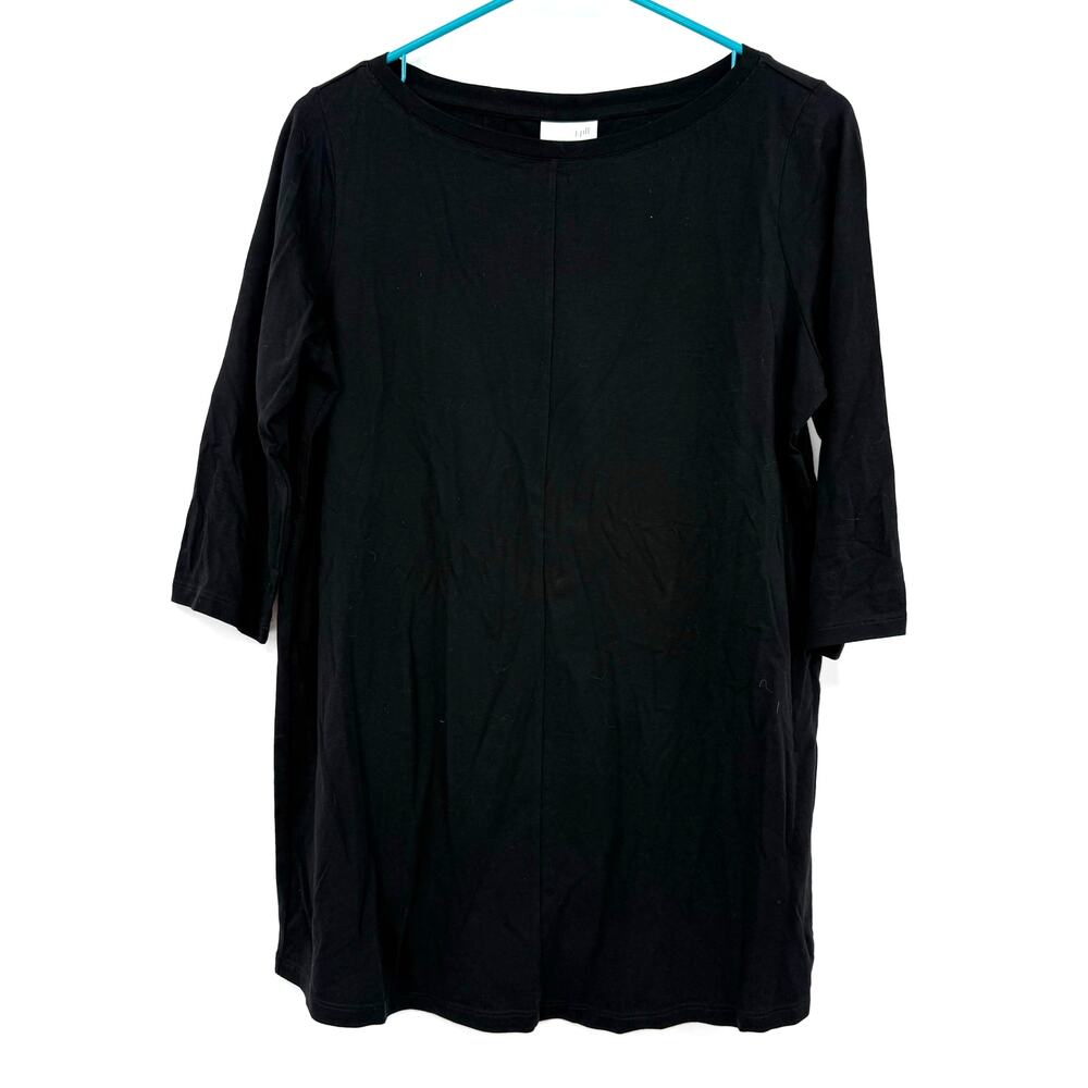 J.Jill Size Small Black Longer Short‎ Sleeve Top Shirt Blouse Tee T-Shirt